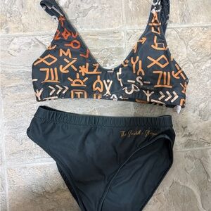 Black and Orange Bikini Set